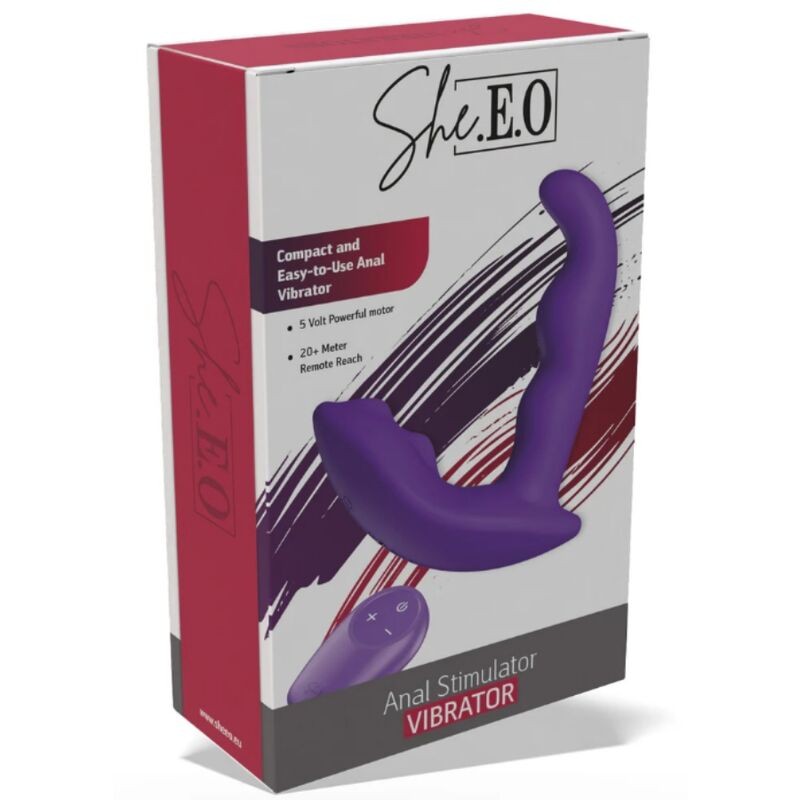 SHEEO ESTIMULADOR ANAL VIBRADOR ROTATIVO CON CONTROL REMOTO MORADO