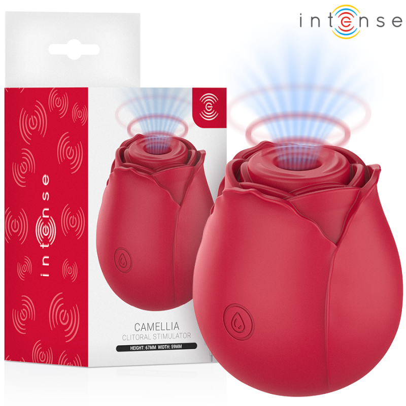 INTENSE CAMELLIA ROSA SUCCIONADOR DE CLiTORIS POR ONDAS BURDEOS