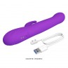 PRETTY LOVE SABIEN VIBRADOR RABBIT CON ESTIMULACIoN POR GOLPETEOS Y LED MORADO