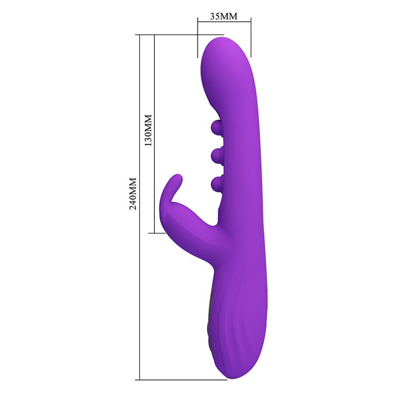 PRETTY LOVE SABIEN VIBRADOR RABBIT CON ESTIMULACIoN POR GOLPETEOS Y LED MORADO