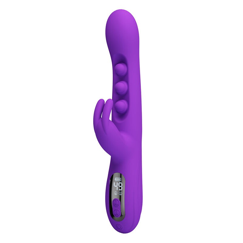 PRETTY LOVE SABIEN VIBRADOR RABBIT CON ESTIMULACIoN POR GOLPETEOS Y LED MORADO