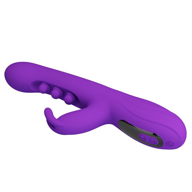 PRETTY LOVE SABIEN VIBRADOR RABBIT CON ESTIMULACIoN POR GOLPETEOS Y LED MORADO