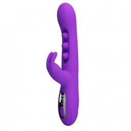 PRETTY LOVE SABIEN VIBRADOR RABBIT CON ESTIMULACIoN POR GOLPETEOS Y LED MORADO
