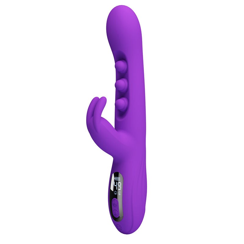 PRETTY LOVE SABIEN VIBRADOR RABBIT CON ESTIMULACIoN POR GOLPETEOS Y LED MORADO