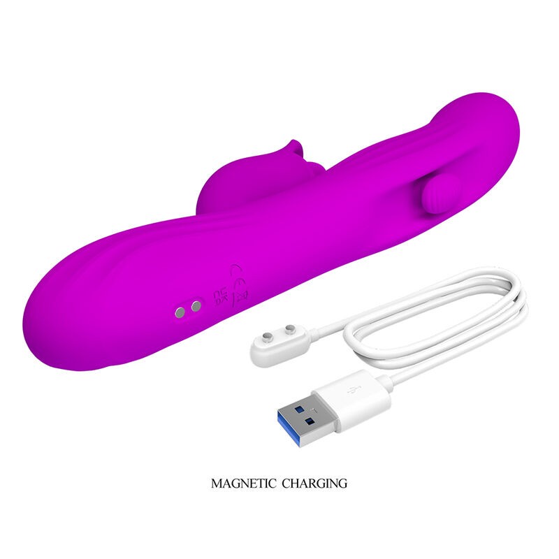 PRETTY LOVE YALANDA VIBRADOR RABBIT OSCILANTE CON PANTALLA LED MORADO