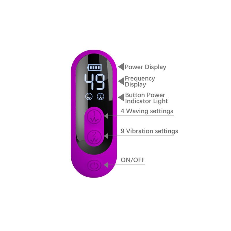 PRETTY LOVE YALANDA VIBRADOR RABBIT OSCILANTE CON PANTALLA LED MORADO