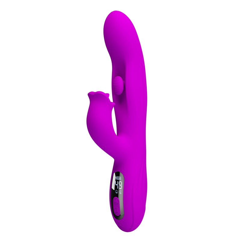 PRETTY LOVE YALANDA VIBRADOR RABBIT OSCILANTE CON PANTALLA LED MORADO