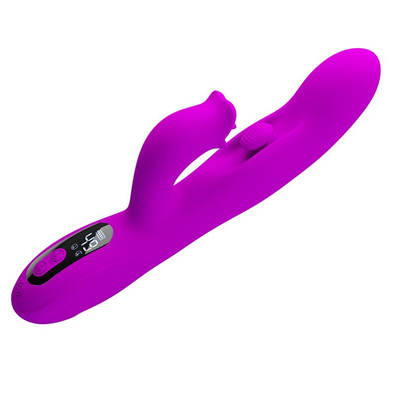 PRETTY LOVE YALANDA VIBRADOR RABBIT OSCILANTE CON PANTALLA LED MORADO