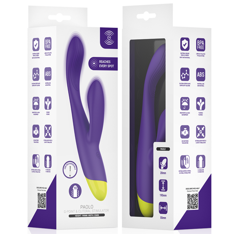 INTENSE PAOLO ESTIMULADOR RABBIT RECARGABLE PARA PUNTO G Y CLiTORIS