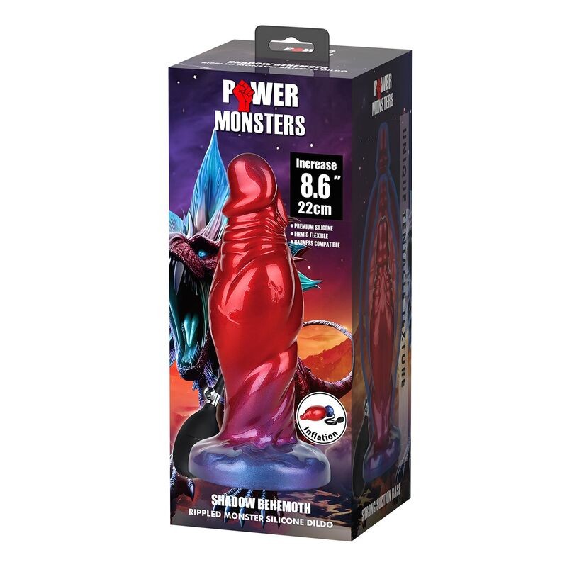POWER MONSTERS SHADOW BEHEMOTH DILDO HINCHABLE FANTASiA BICOLOR 22 CM Ø 5 CM
