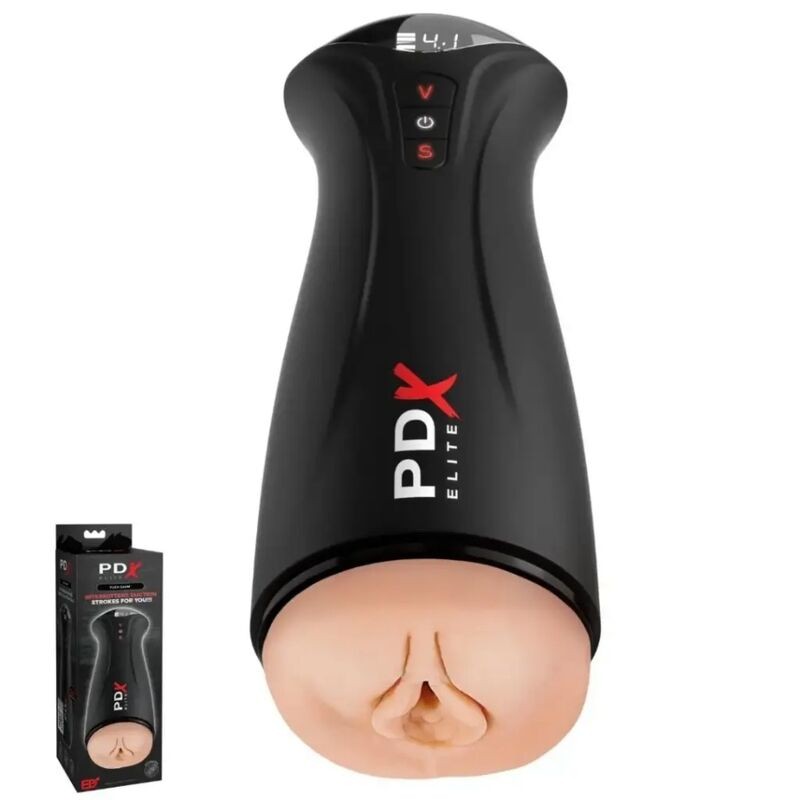 PDX ELITE MASTURBADOR CON SUCCIoN INTERMITENTE Y VIBRACIoN FAP GASM