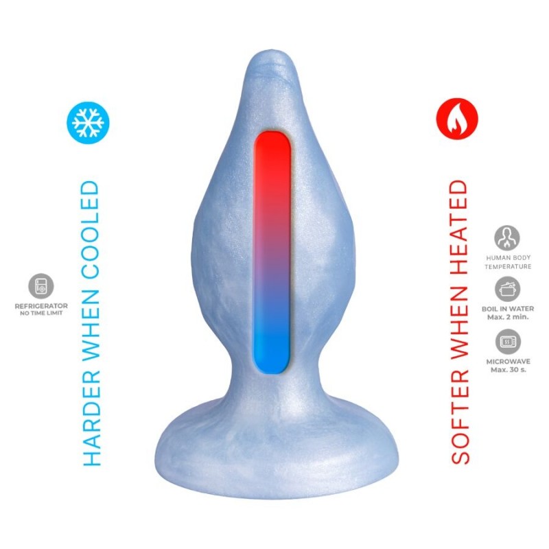 SILEXD DIAMOND PLUG ANAL FANTASY SILICONA LIQUIDA TERMOREACTIVO AZUL PERLA 92 CM