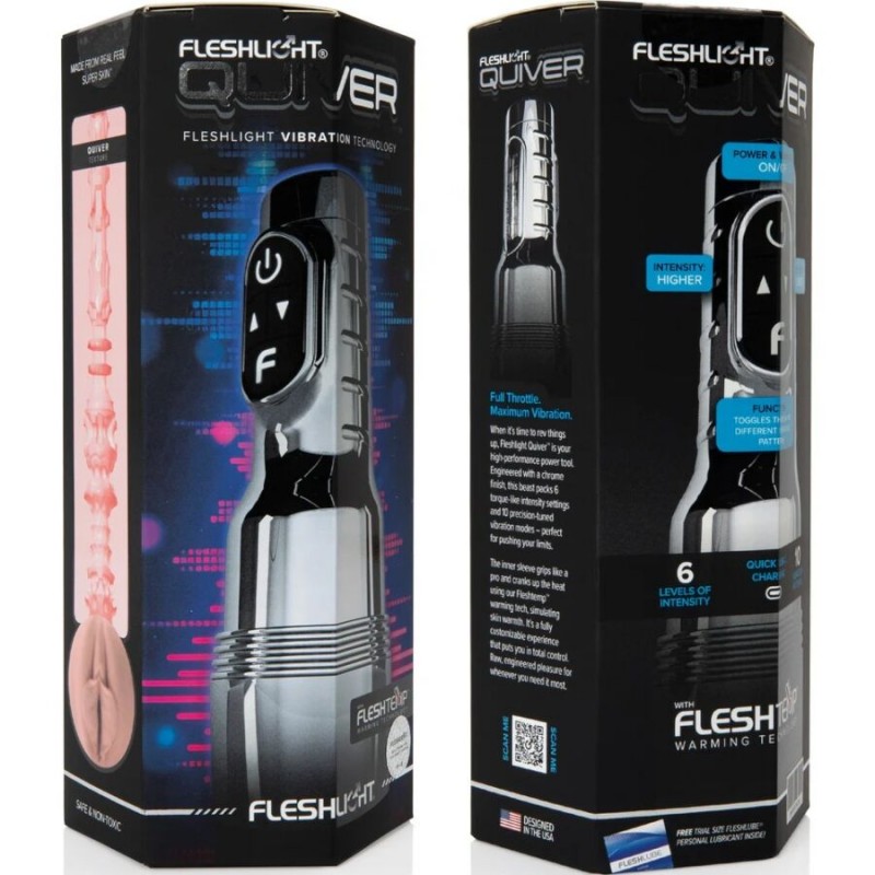 FLESHLIGHT QUIVER MASTURBADOR VIBRATORIO RECARGABLE VAGINA