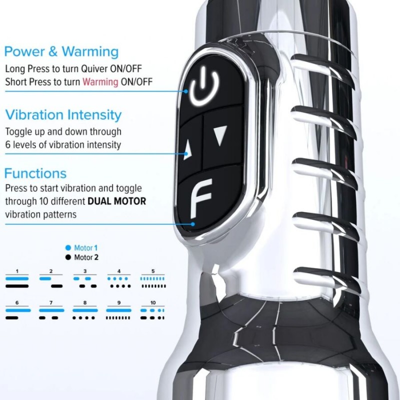 FLESHLIGHT QUIVER MASTURBADOR VIBRATORIO RECARGABLE VAGINA