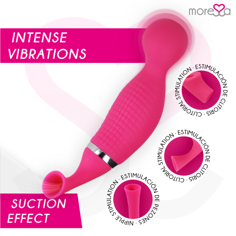 MORESSA KIRK DUO SUCCIONADOR MASAJEADOR MULTI PRESTACIONES PREMIUM SILICONE RECARGABLE