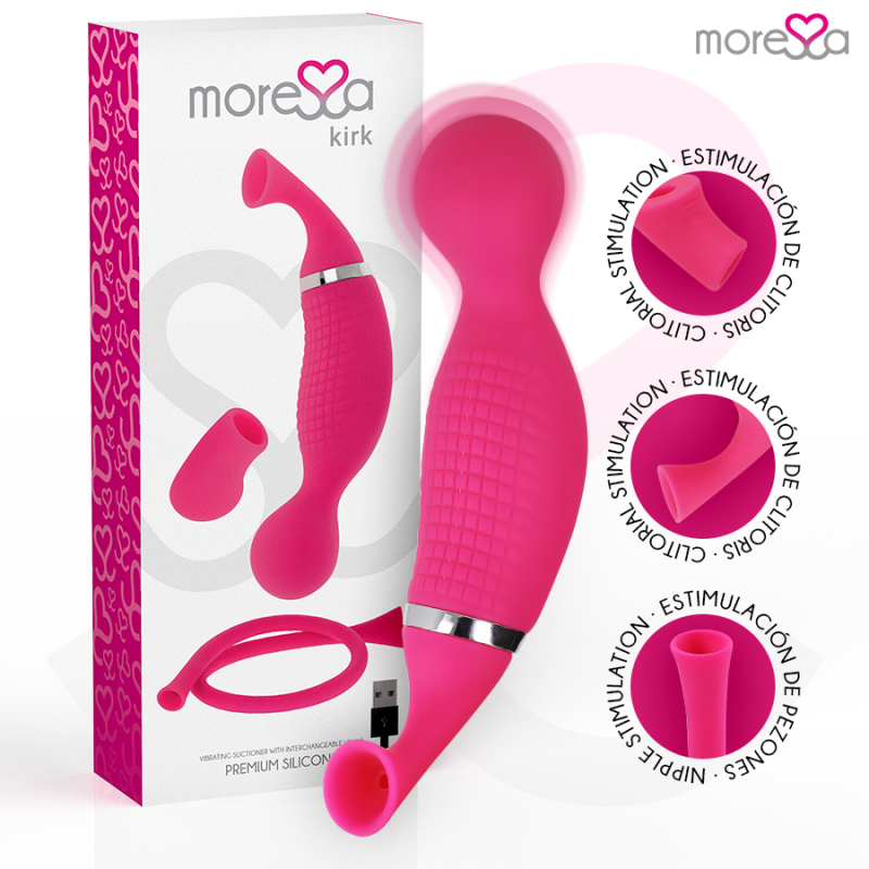 MORESSA KIRK DUO SUCCIONADOR MASAJEADOR MULTI PRESTACIONES PREMIUM SILICONE RECARGABLE