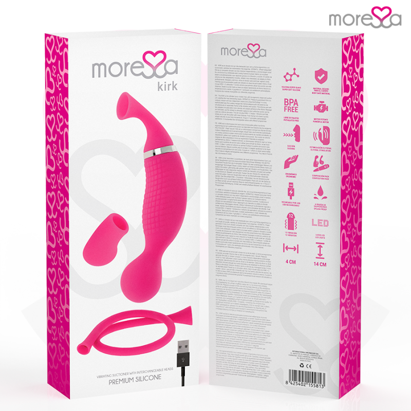 MORESSA KIRK DUO SUCCIONADOR MASAJEADOR MULTI PRESTACIONES PREMIUM SILICONE RECARGABLE
