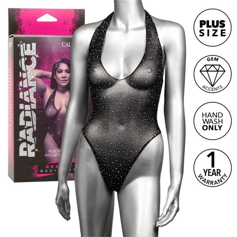 CALEXOTICS RADIANCE BODY CON ESCOTE EN V PROFUNDO PEDRERiA TALLA GRANDE
