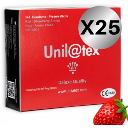 UNILATEX PRESERVATIVOS ROJOS FRESA 144 UDS X 25 UDS