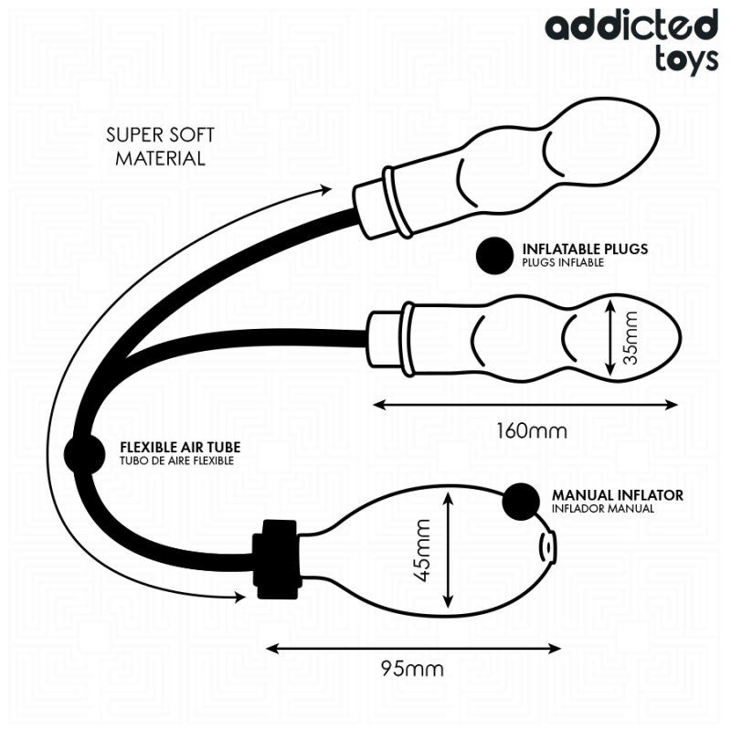 ADDICTED TOYS PLUG ANAL DOBLE INFLABLE MODELO 1