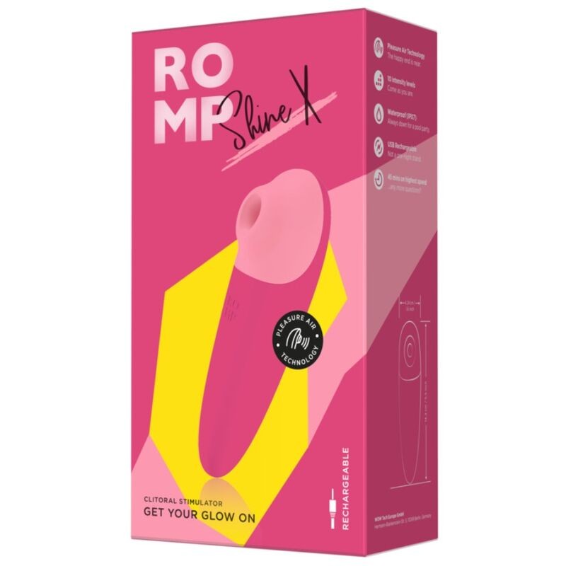 ROMP SHINE X SUCCIONADOR DE CLiTORIS 10 NIVELES ROSA