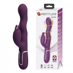 PRETTY LOVE VIBRADOR RABBIT LOURSEN CON MOVIMIENTO OSCILANTE Y 7 VIBRACIONES RECARGABLE USB MORADO