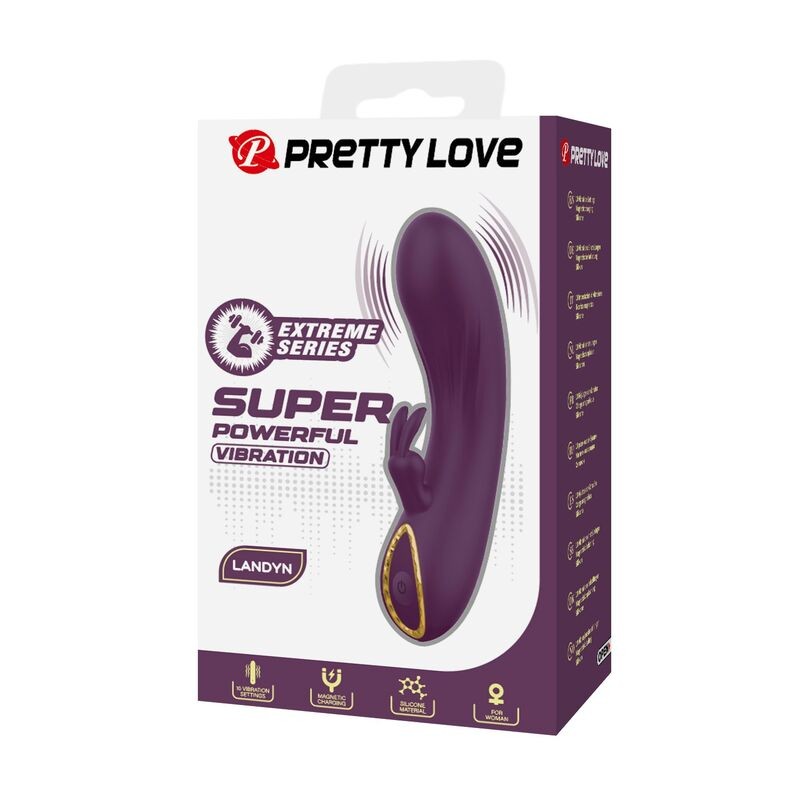 PRETTY LOVE LANDYN VIBRADOR RABBIT RECARGABLE 10 FUNCIONES MORADO