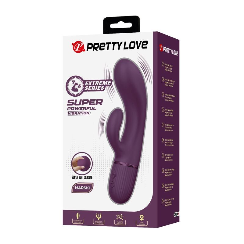 PRETTY LOVE MARGIE VIBRADOR RABBIT RECARGABLE 10 FUNCIONES MORADO