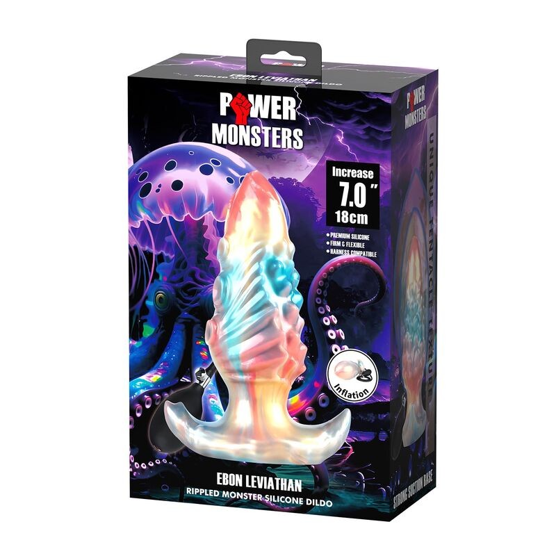 POWER MONSTERS EBON LEVIATHAN PLUG ANAL HINCHABLE FANTASiA TRICOLOR 18 CM