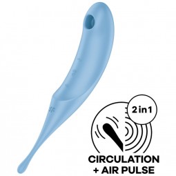 SATISFYER TWIRLING PRO ESTIMULADOR Y VIBRADOR AZUL