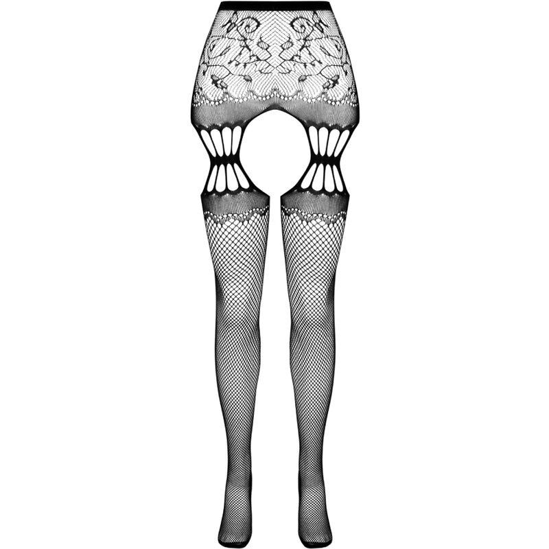 PASSION S027 MEDIAS CON LIGUERO NEGRO TALLA uNICA