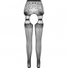 PASSION S027 MEDIAS CON LIGUERO NEGRO TALLA uNICA