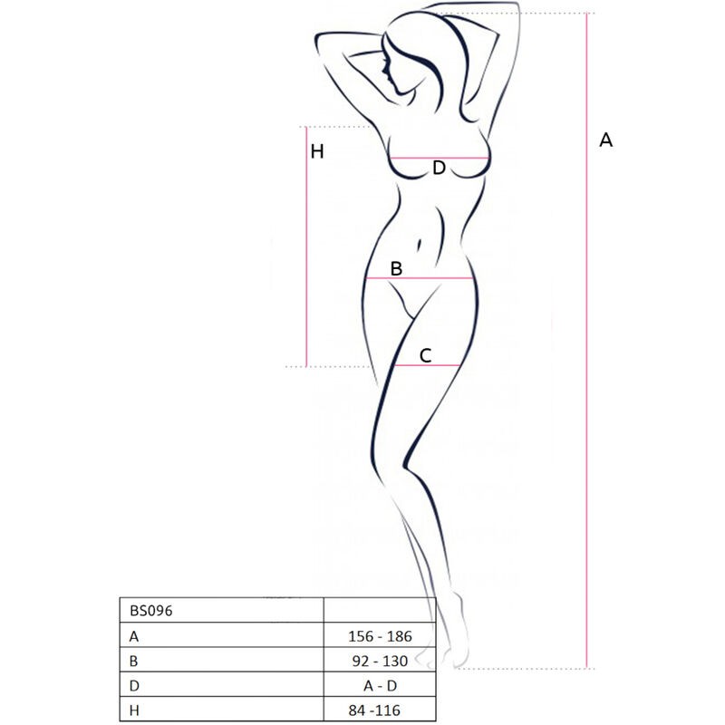 PASSION BS096 BODYSTOCKING NEGRO TALLA uNICA