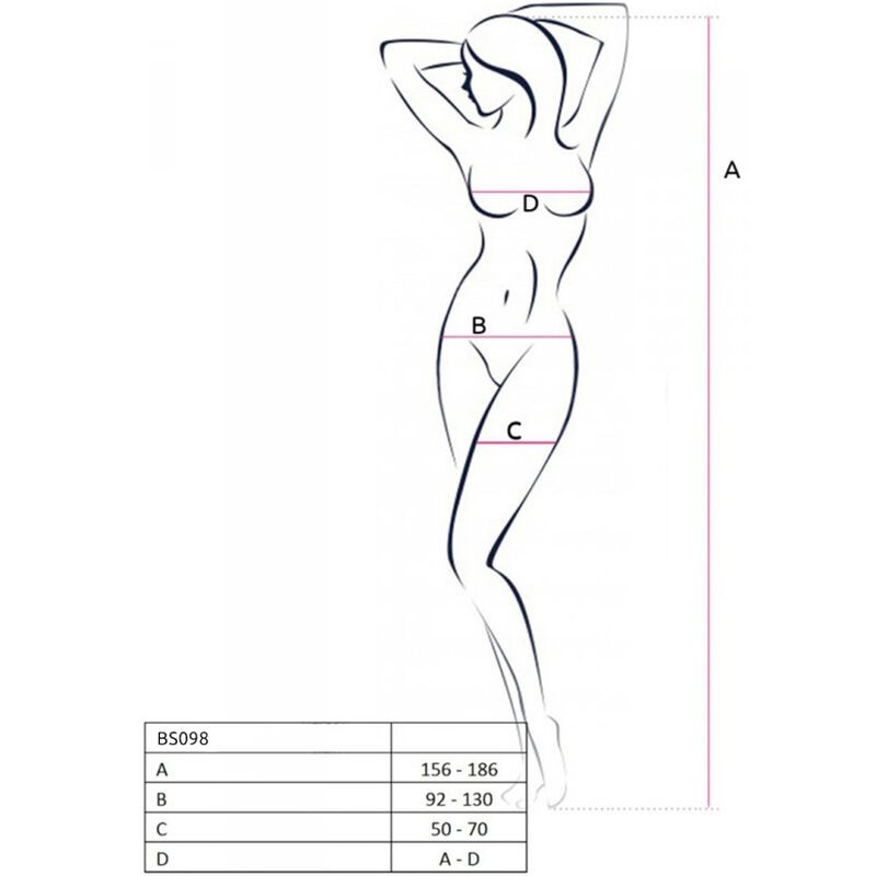 PASSION BS098 BODYSTOCKING NEGRO TALLA uNICA