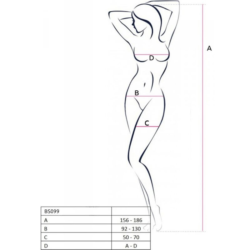 PASSION BS099 BODYSTOCKING NEGRO TALLA uNICA