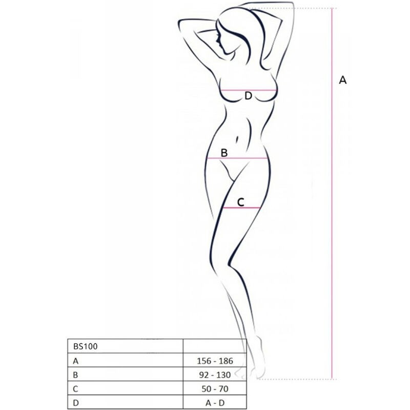 PASSION BS100 BODYSTOCKING NEGRO TALLA uNICA