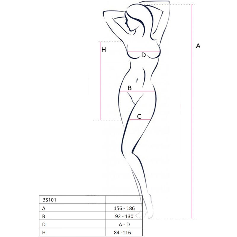 PASSION BS101 BODYSTOCKING NEGRO TALLA uNICA