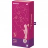 SATISFYER TRIPLE LOVER MASAJEADOR VIBRADOR RABBIT ROSA