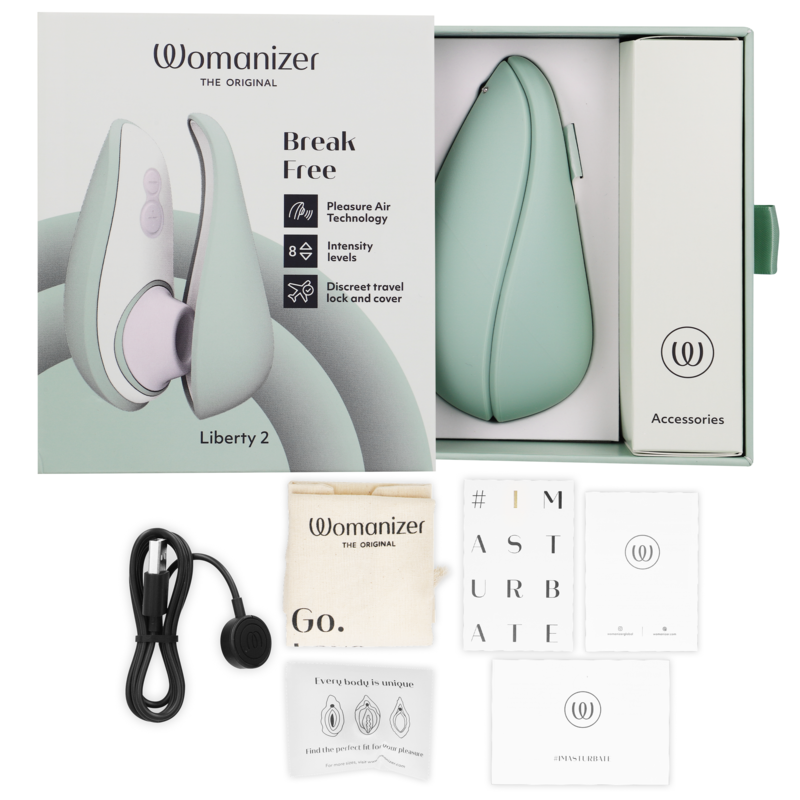 WOMANIZER LIBERTY 2 ESTIMULADOR SUCCIONADOR CLiTORIS VERDE CLARO