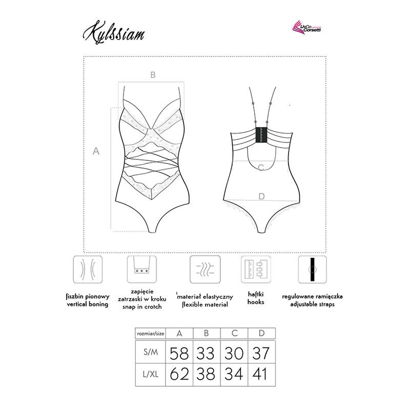 LIVCO CORSETTI FASHION KYLSSIAM LC 90613 BODY NEGRO S M