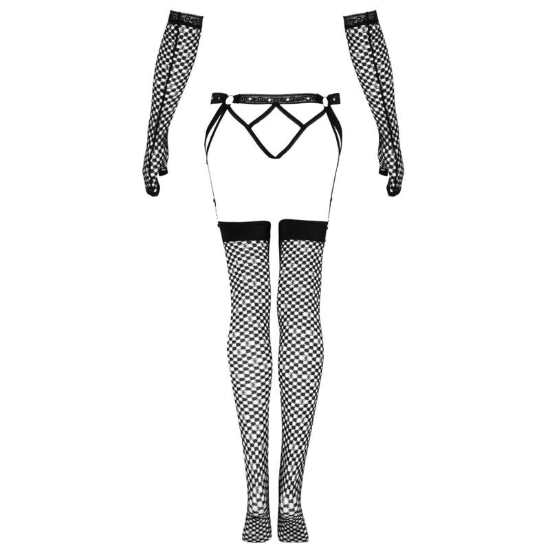 LIVCO CORSETTI FASHION NEMALIA SET LIGUERO MEDIAS GUANTES NEGRO L XL