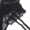 SUBBLIME TEDDY CON LIGA DETALLE ENCAJES Y TIRAS NEGRO L XL