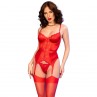 CHILIROSE CR 4845 CORSET Y MEDIAS ROJO S