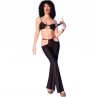 CHILIROSE CR 4851 SET TOP NEGRO Y LEGGINS CON COMPLEMENTOS DORADOS S