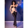 CHILIROSE CR 4851 SET TOP NEGRO Y LEGGINS CON COMPLEMENTOS DORADOS S