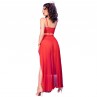 CHILIROSE CR 4850 SET TOP ROJO Y LEGGINS CON COMPLEMENTOS DORADOS S