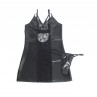 SUBBLIME 957520 VESTIDO DE CUERO CON ENCAJE FLORAL NEGRO S M