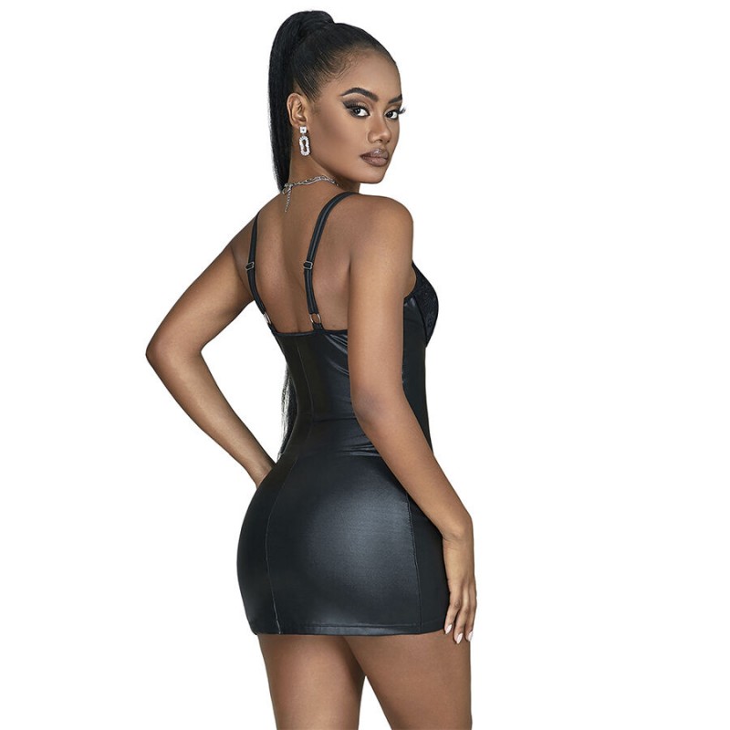SUBBLIME 957568 VESTIDO DE CUERO CON CREMALLERA NEGRO S M