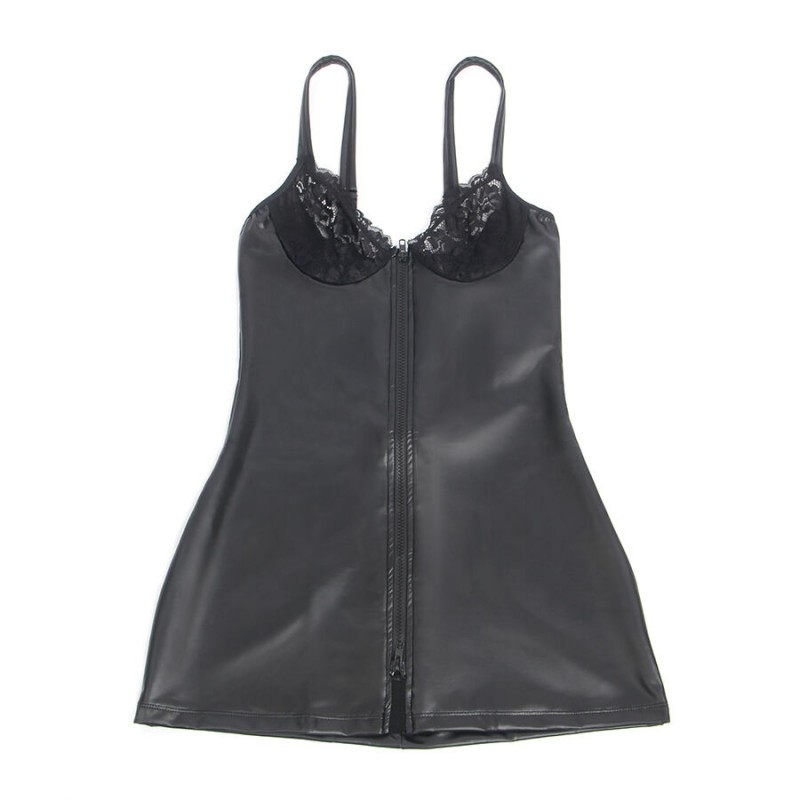SUBBLIME 957568 VESTIDO DE CUERO CON CREMALLERA NEGRO S M