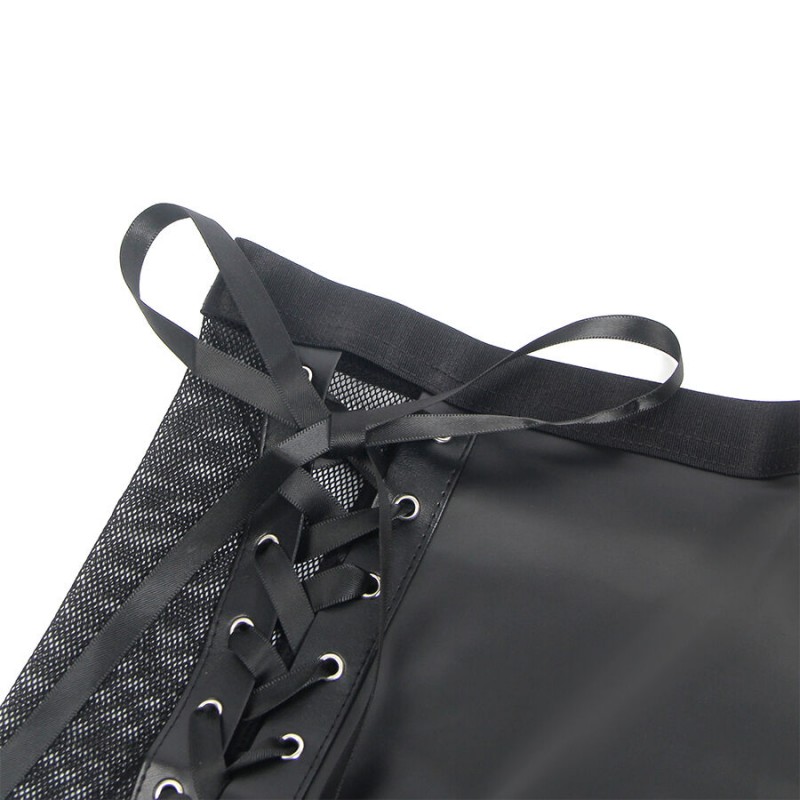 SUBBLIME 957582 CONJUNTO SUJETADOR Y FALDA DE CUERO NEGRO S M